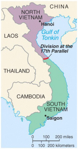 Vietnam split at 17th parallel