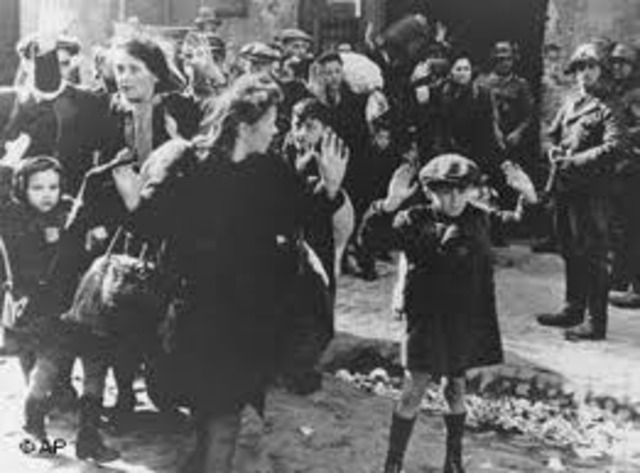 First group of German and Austrian Jews are deported to ghettos in eastern Europe.