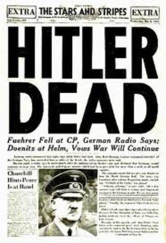 Adolph Hitler commits suicide in his bunker in Berlin rather than be caught by the advancing Soviet army.
