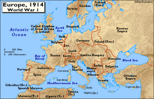 Austria-Hungary declares war on Serbia.