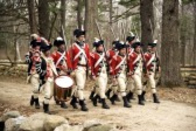 british solders marchen the twae of lexington