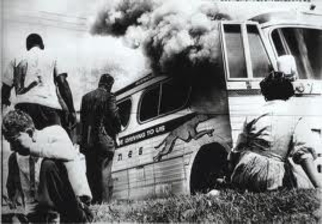 freedom riders bus burned.