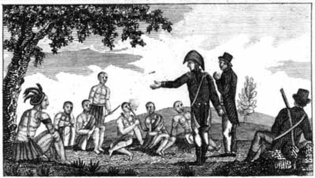 The first official council between representatives of United States and western Indians.