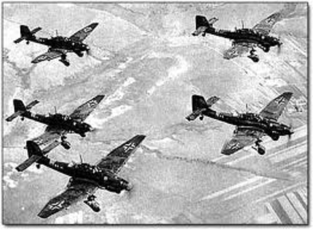 German air force bombed all military bases in Poland