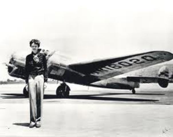 Amelia Earhart First Woman to Fly Solo Transatlantic Flight