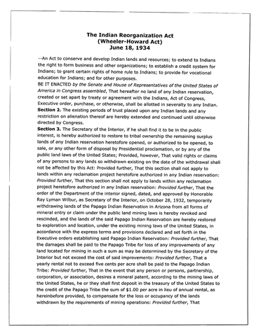 Indian Reorganization Act