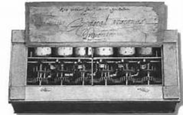 Frances Blaise Pascal invents a machine, called the Pascaline, that can add, subtract, and carry between digits.