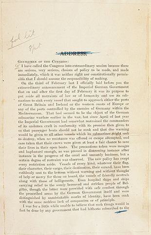 President Wilson Addresses Congress