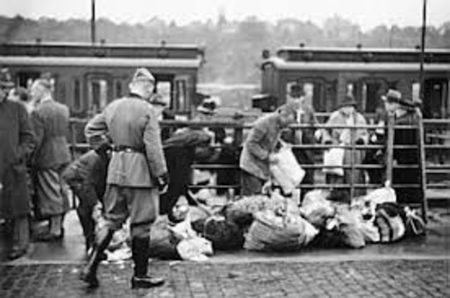 All Jews in concentration camps in Germany are sent to death camp at Auschwitz.