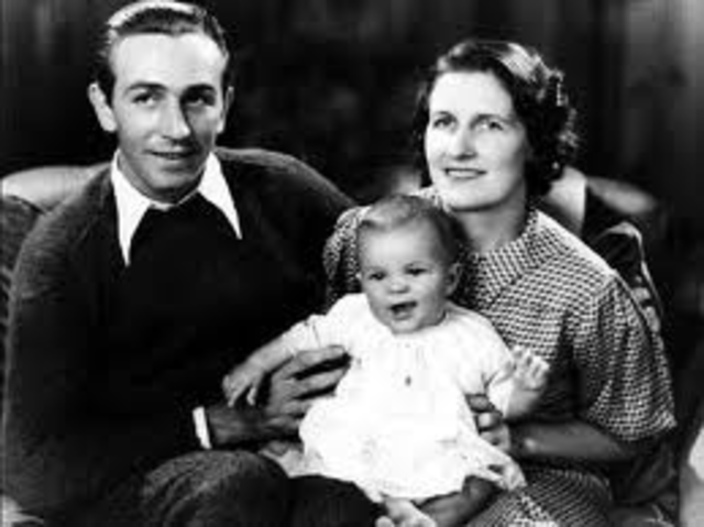 Lillian gives birth to Diane Marie Disney. Their first child.