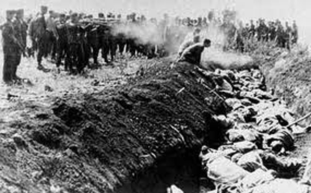 The German army invades the Soviet Union. The Einsatzgruppen, mobile killing squads, begin the mass murders of Jews, Gypsies, and Communist leaders.