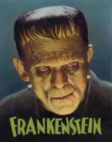 Mary Shelley, daughter of Mary Wollstonecraft, publishes Frankenstein