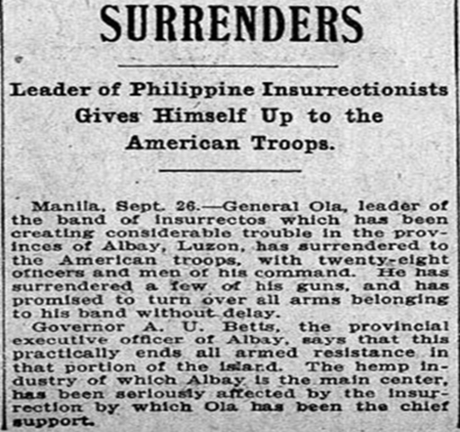 The U.S.  surrenders