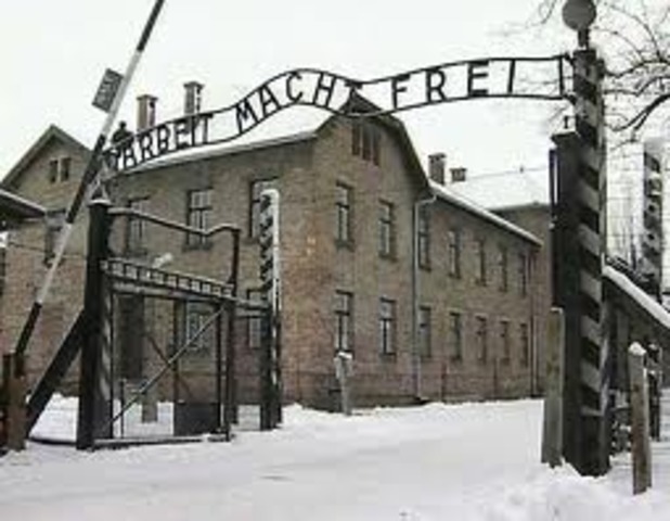 All Jews in concentration camps in Germany are sent to death camp at Auschwitz.