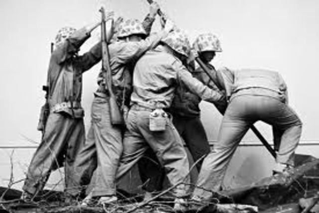 The Allied troops Iwo Jima