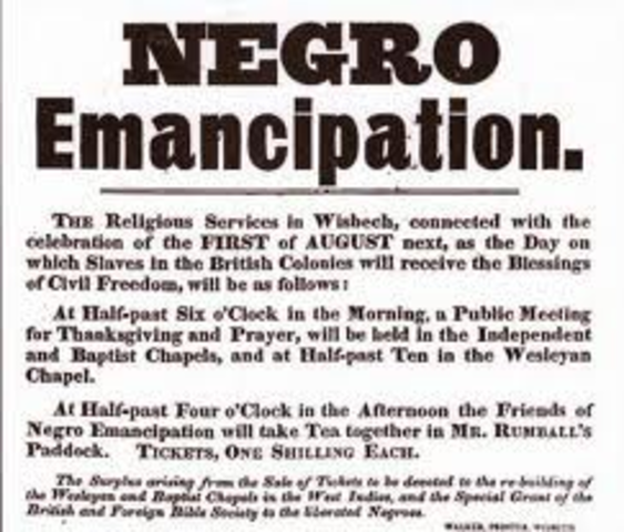 Slavery is abolished in the British Empire