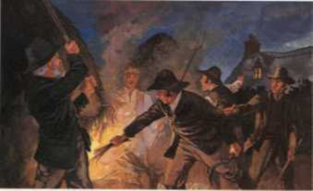 English artisans called Luddites riot and destroy machines