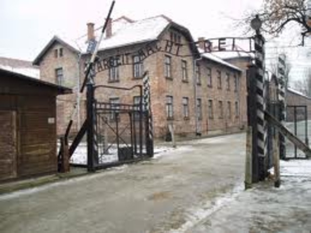 All Jews in concentration camps in Germany are sent to death camp at Auschwitz.