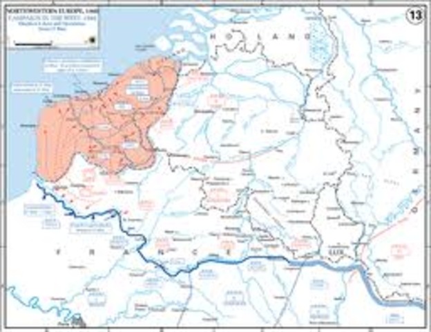 Spring: The German army invades and defeats Denmark, Norway, Belgium, Luxembourg, the Netherlands, and France.