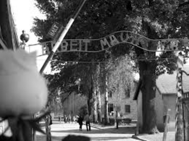 1942	 Nazi "extermination" camps located in occupied Poland at Auschwitz, Birkenau, Treblinka, Sobibor, Belzec, and Majdanek-Lublin begins mass murder of Jews in gas chambers.