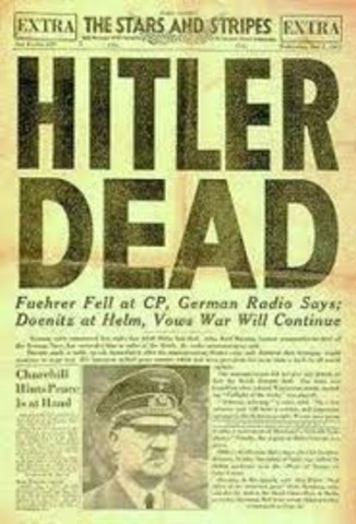 Adolph Hitler commits suicide in his bunker in Berlin rather than be caught by the advancing Soviet army.