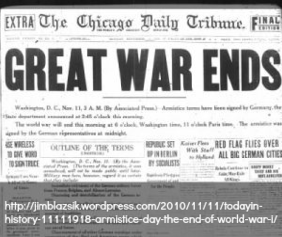 War Ends- Armistice Signed