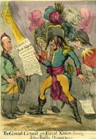 Napoleon draws up the Treaty of Campo-Formio with Austria