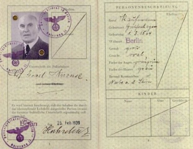 Jews can obtain passports for travel outside of Germany only in special cases.