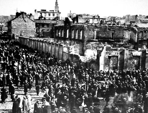 First group of German and Austrian Jews are deported to ghettos in eastern Europe.