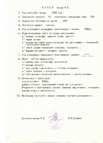 Отчет школы №3