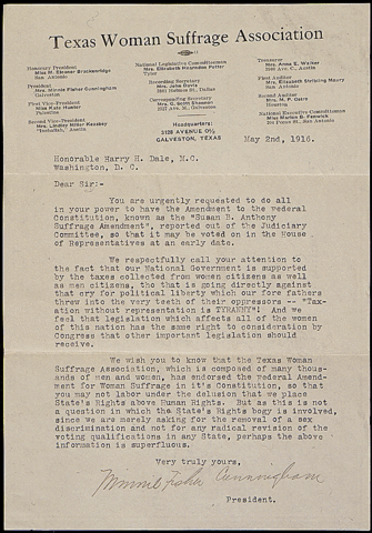 The 19th amendment was added to the constitution