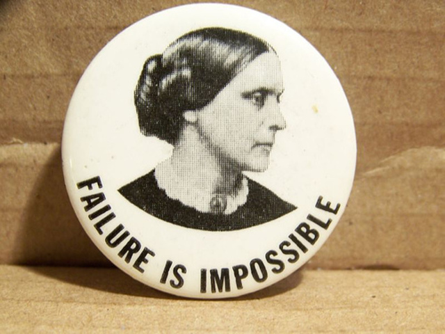 She gives the "Failure is Impossible" speech at a suffrage hearing in D.C.