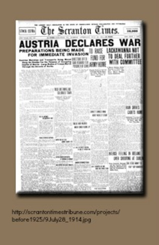 Austria declares war on Serbia