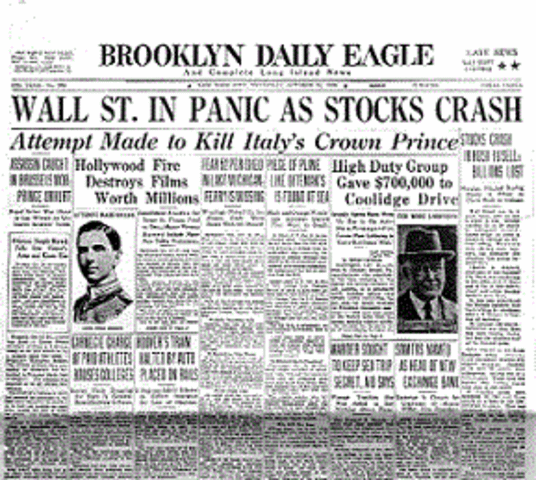 Wall Street Market Crash "Black Tuesday"