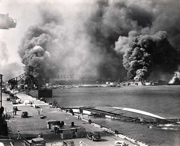 Japan attacks the U.S. at the Pearl Harbor