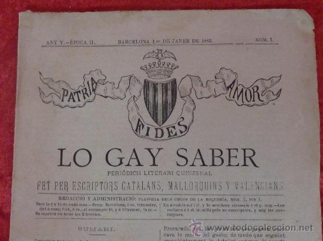 es fundà el periòdic literari Lo Gai Saber per Pelagi Briz