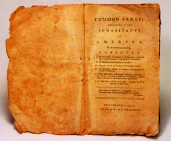 Thomas Paine's booklet "Common Sense" is published, encouraging many colonists to want independence.
