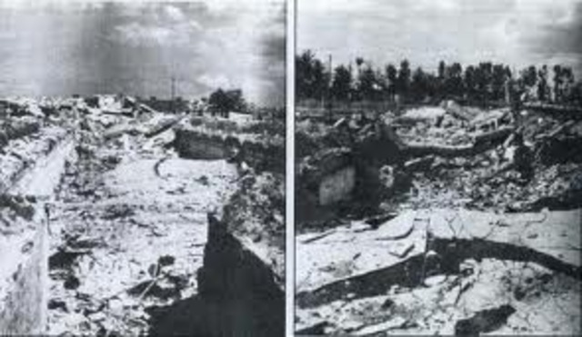 The prisoners at Auschwitz-Birkenau rebel and blow up one crematorium.