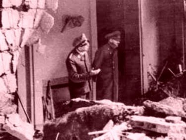 Adolph Hitler commits suicide in his bunker in Berlin rather than be caught by the advancing Soviet army.