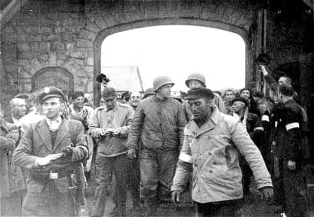 Troops from teh United States liberate Mauthausen concentration camp.
