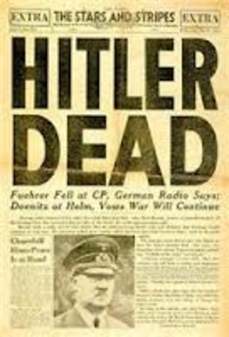 Adolph Hitler commits suicide in his bunker in Berlin rather than be caught by the advancing Soviet army.