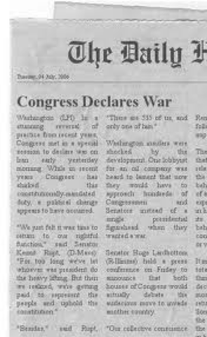 Congress Declares War on Britain