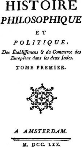Publication de l'Histoire des deux Indes