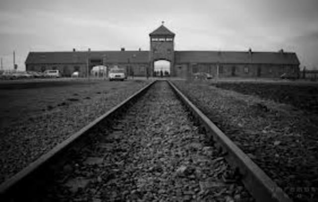 All Jews in concentration camps in Germany are sent to death camp at Auschwitz.