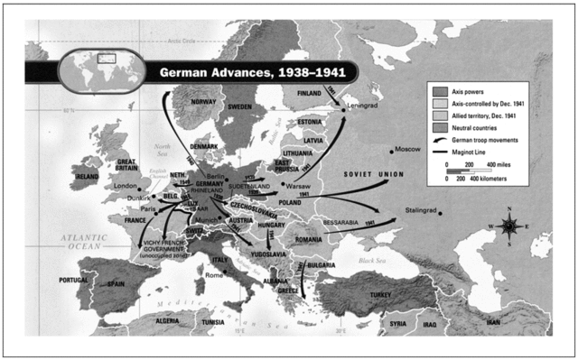 Map of German advances by 1941