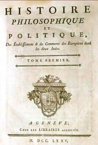 Publication de la seconde édition de l'Histoire des deux Indes