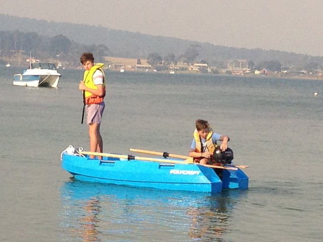 hugh and i going for a drive in my new boat