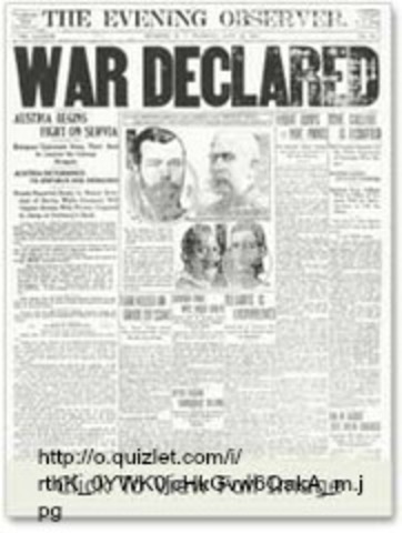 Austria-Hungary declares war on Serbia