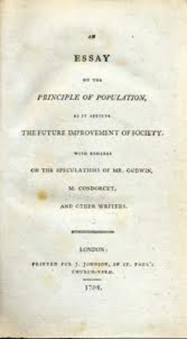 Thomas Malthus wrote his work, An Essay on the Principle of Population.