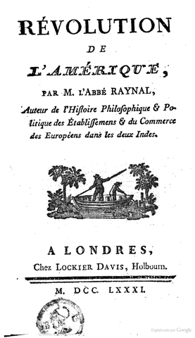 Parution de Révolution de l'Amérique